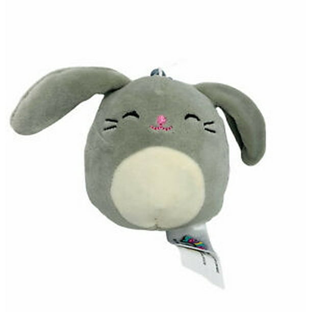 NWT Squishmallow Plush Squishy 3.5" Blake the Gray Bunny  Clip On Easter Rabbit